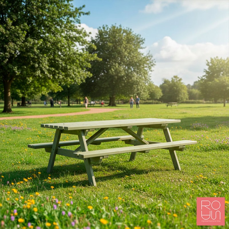 Taula de pícnic ECO Turín | Disseny Contemporani en Fusta Tractada